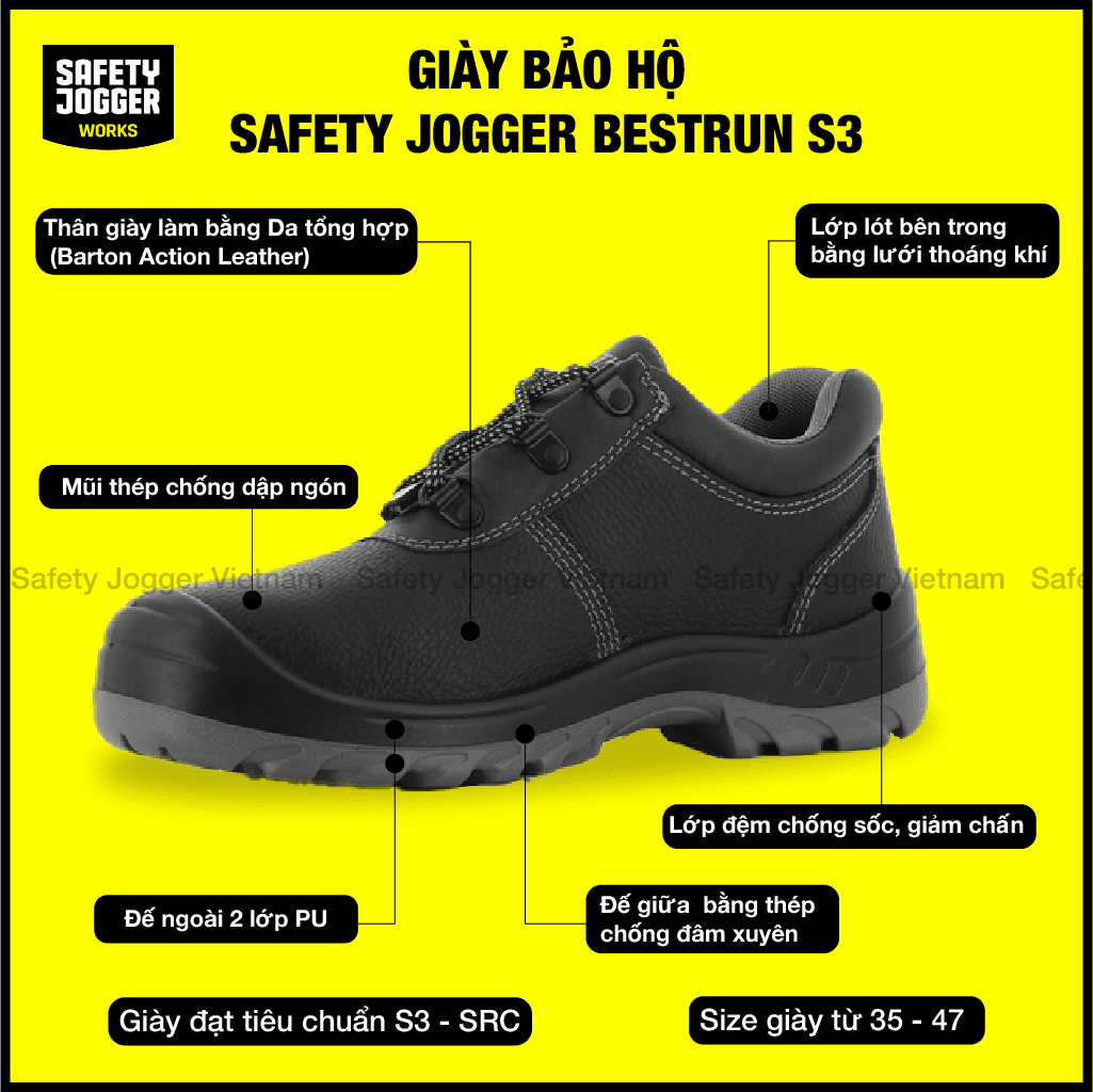 Giày bảo hộ Jogger Bestrun S3 - Safety Jogger VietNam
